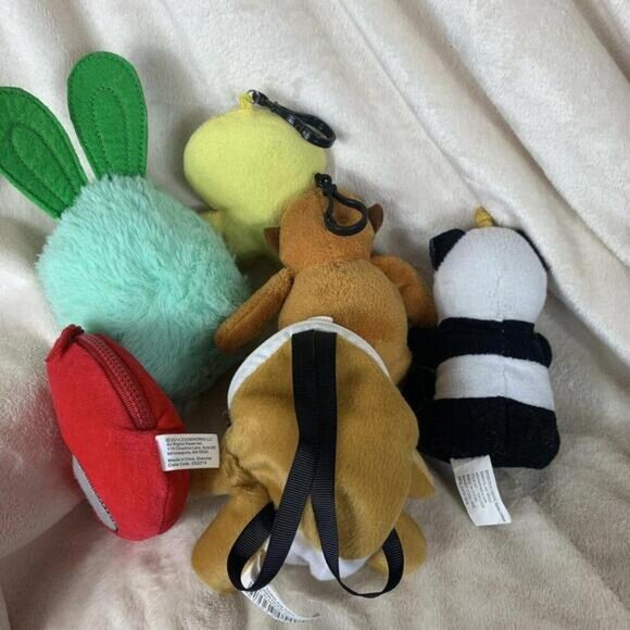 Lot of 6 Mini Plush Stuffed Animal Toys Toy Clips Change Purses​ - Picture 6 of 7